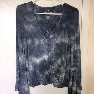 Blue gray tie dye American Eagle shirt